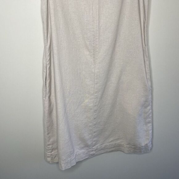 J.CREW Mini Dress Women 2 Beige Linen Blend Sleeveless Shift Pockets CA406 - Picture 10 of 14